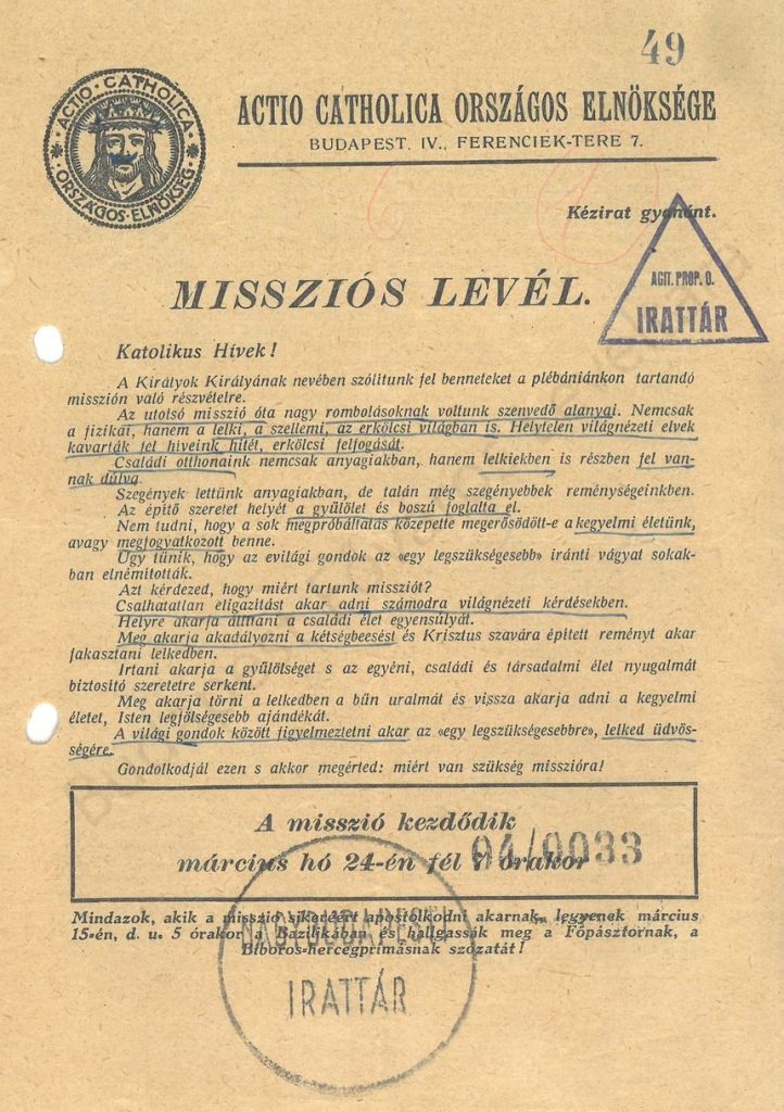 missziós levél