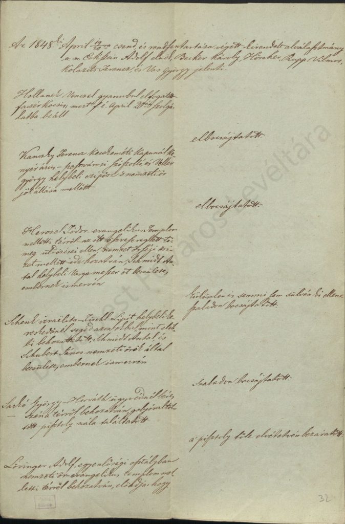 vizsgálati jegyzőkönyv