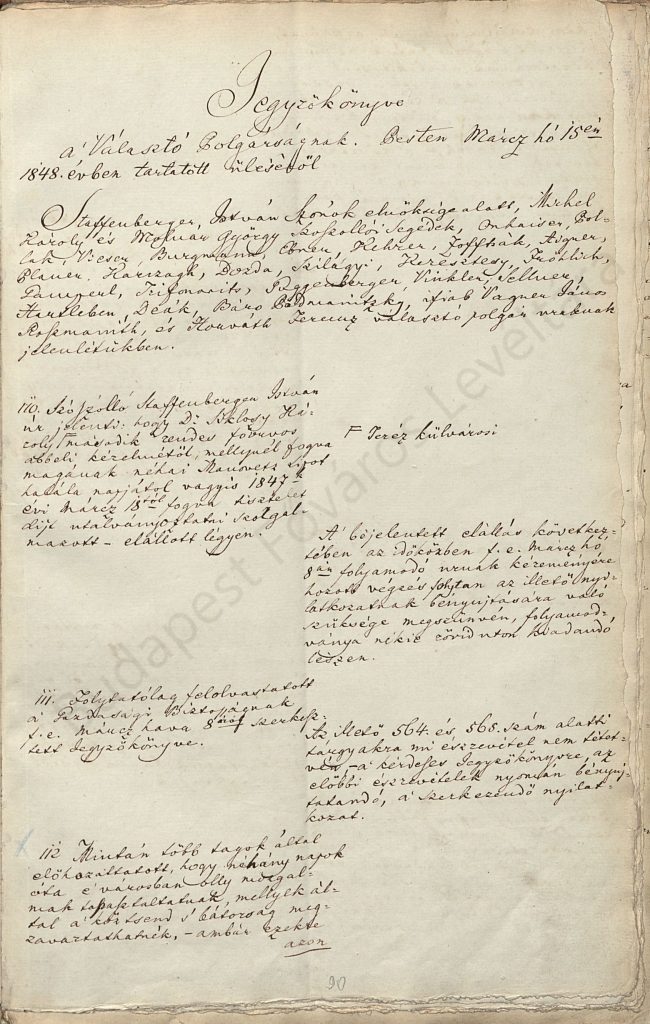 jegyzőkönyvi határozat a rendbontásról és a 12 pontról